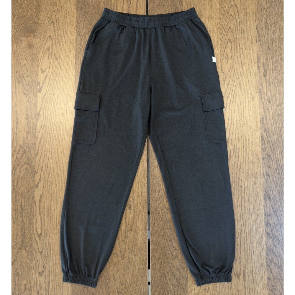 Vuori Boyfriend Cargo Jogger Pants Womens Sz S Charcoal Heather Tapered Pockets